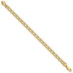 14k 5.5mm Diamond-cut Solid Heavy Double Link 7 inch Charm Bracelet