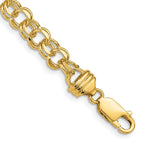 14k 6.5mm Diamond-cut Solid Heavy Double Link 7 inch Charm Bracelet