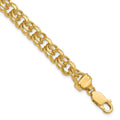 14k 7.5mm Diamond-cut Solid Heavy Double Link 7 inch Charm Bracelet