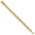 14k 8.5mm Diamond-cut Solid Heavy Double Link 8 inch Charm Bracelet