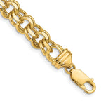 14k 8.5mm Diamond-cut Solid Heavy Double Link 8 inch Charm Bracelet