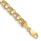 14k 6mm Hollow Diamond-cut Double Link 7 inch Charm Bracelet