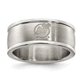 NEW JERSEY DEVILS STAINLESS STEEL LOGO BAND RING SIZE 7