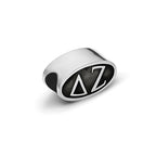 Sterling Silver LogoArt Delta Zeta Sorority Greek Letters Enameled Oval Bead