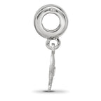 Sterling Silver Rhodium-plated LogoArt Delta Zeta Turtle on Bead