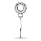 Sterling Silver Rhodium-plated LogoArt Delta Zeta Vertical Letters Bead