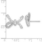 Cheryl M Sterling Silver CZ Bow Post Earrings