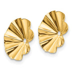 14k Polished Fancy Fluted Earring Jackets