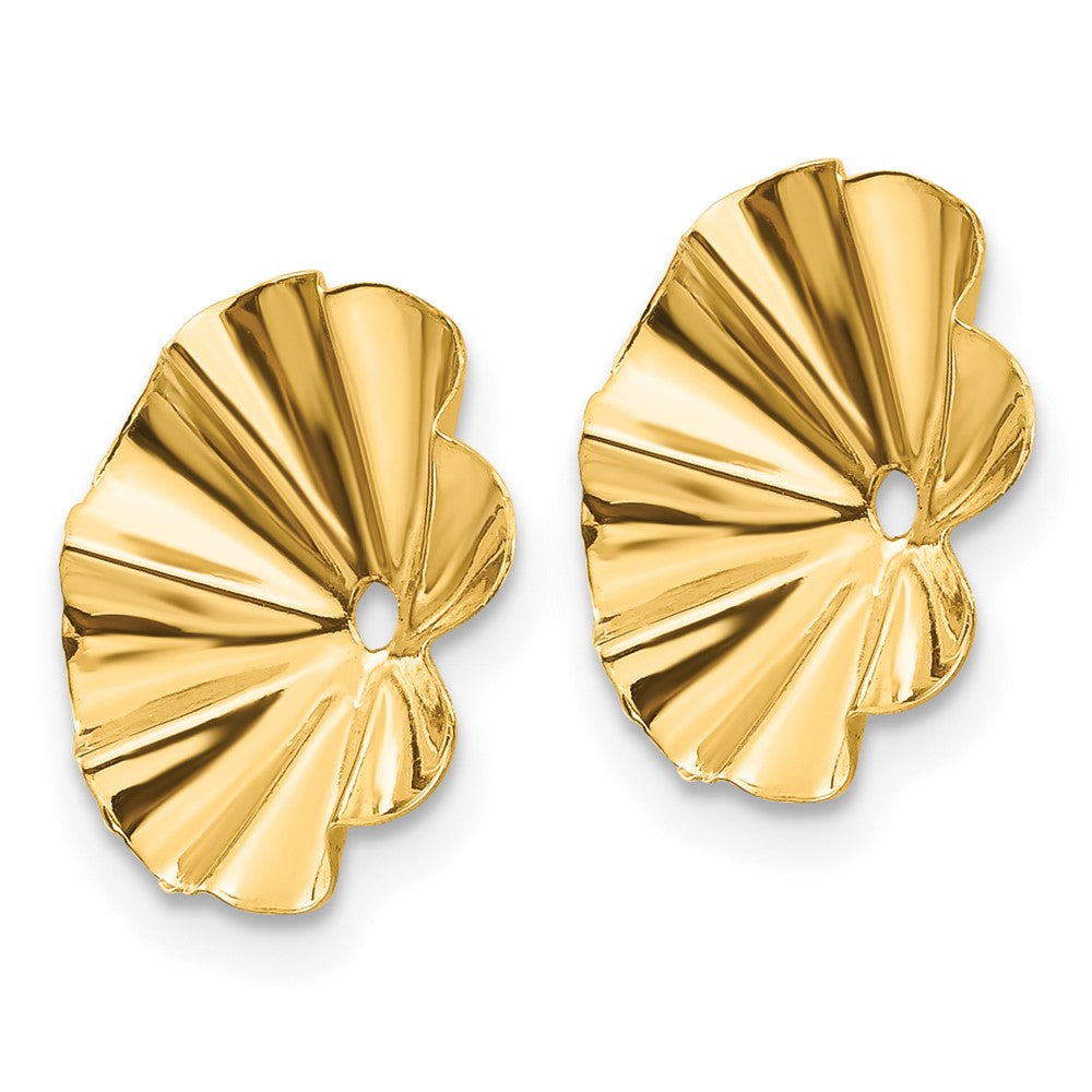 14k Polished Fancy Fluted Earring Jackets
