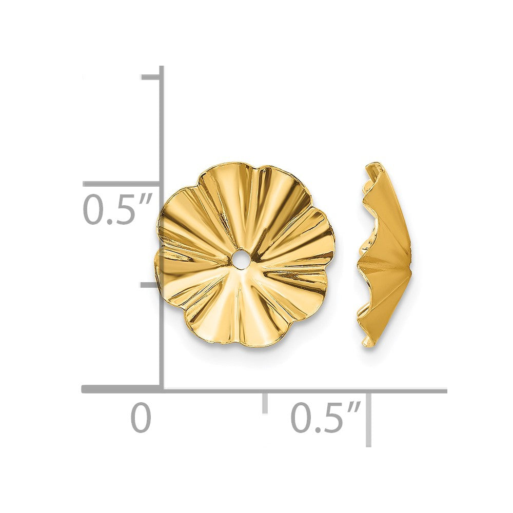 14k Polished Fancy Fluted Earring Jackets