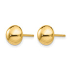 14k 8mm Polished Half Ball Post Earrings
