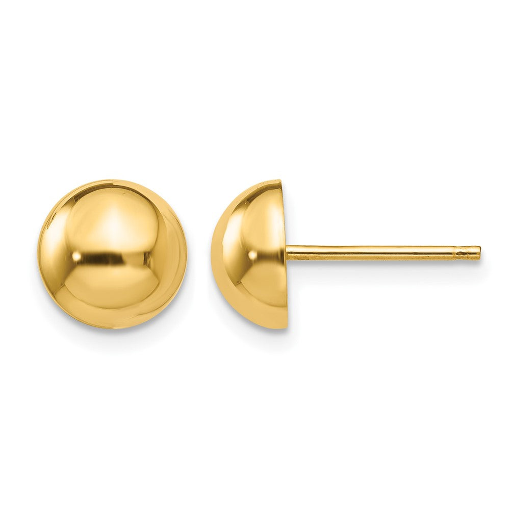 14k 8mm Polished Half Ball Post Earrings