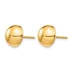 14k 10mm Polished Half Ball Post Earrings