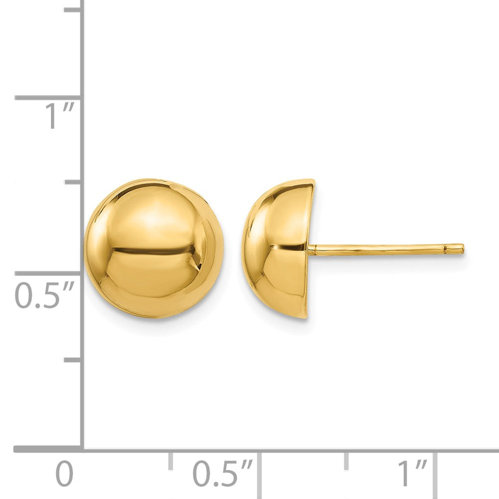 14k 10mm Polished Half Ball Post Earrings