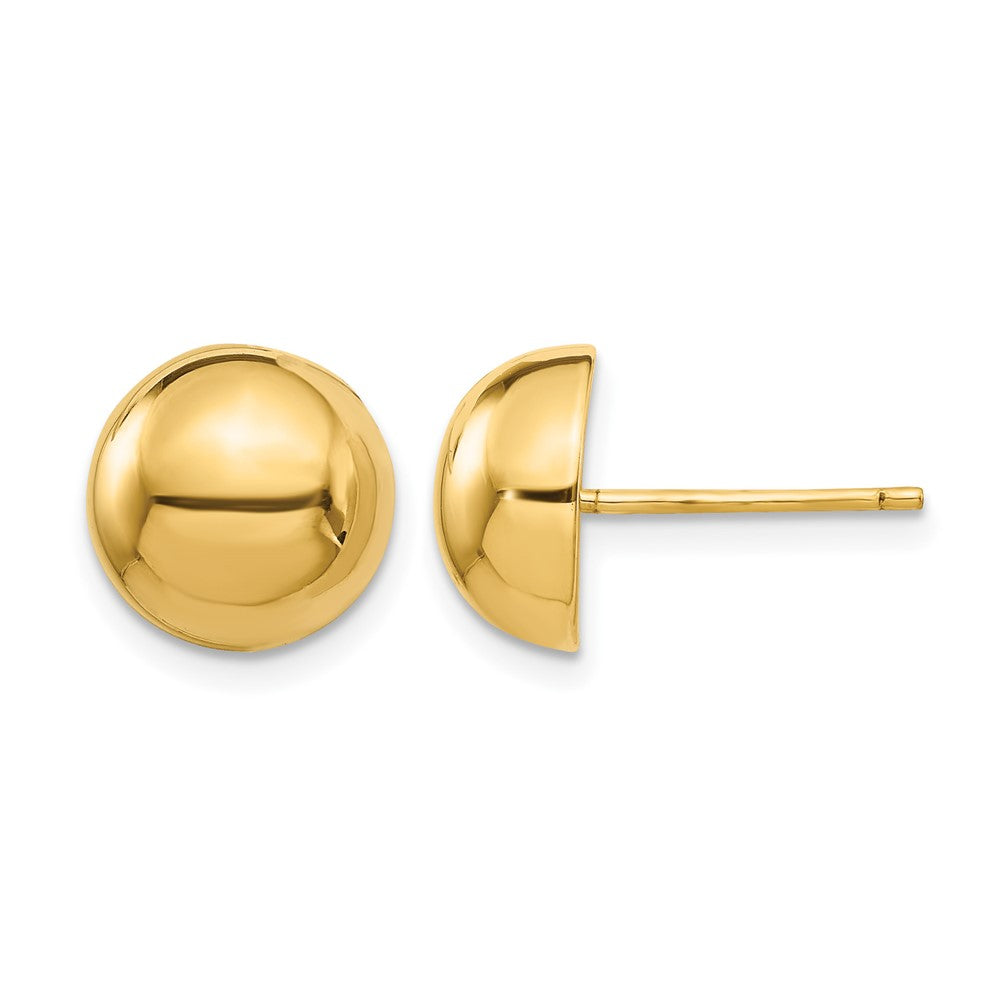 14k 10mm Polished Half Ball Post Earrings