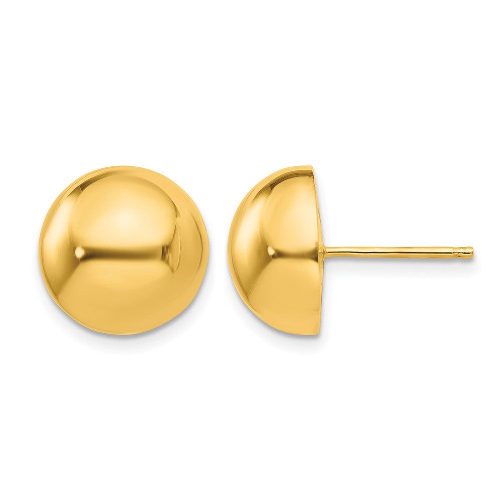 14k 12mm Polished Half Ball Post Earrings
