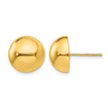 14k 12mm Polished Half Ball Post Earrings