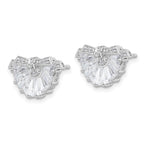 Cheryl M Sterling Silver CZ Fan Post Earrings