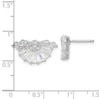 Cheryl M Sterling Silver CZ Fan Post Earrings