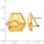 14k Polished Knot Omega Back Post Earrings