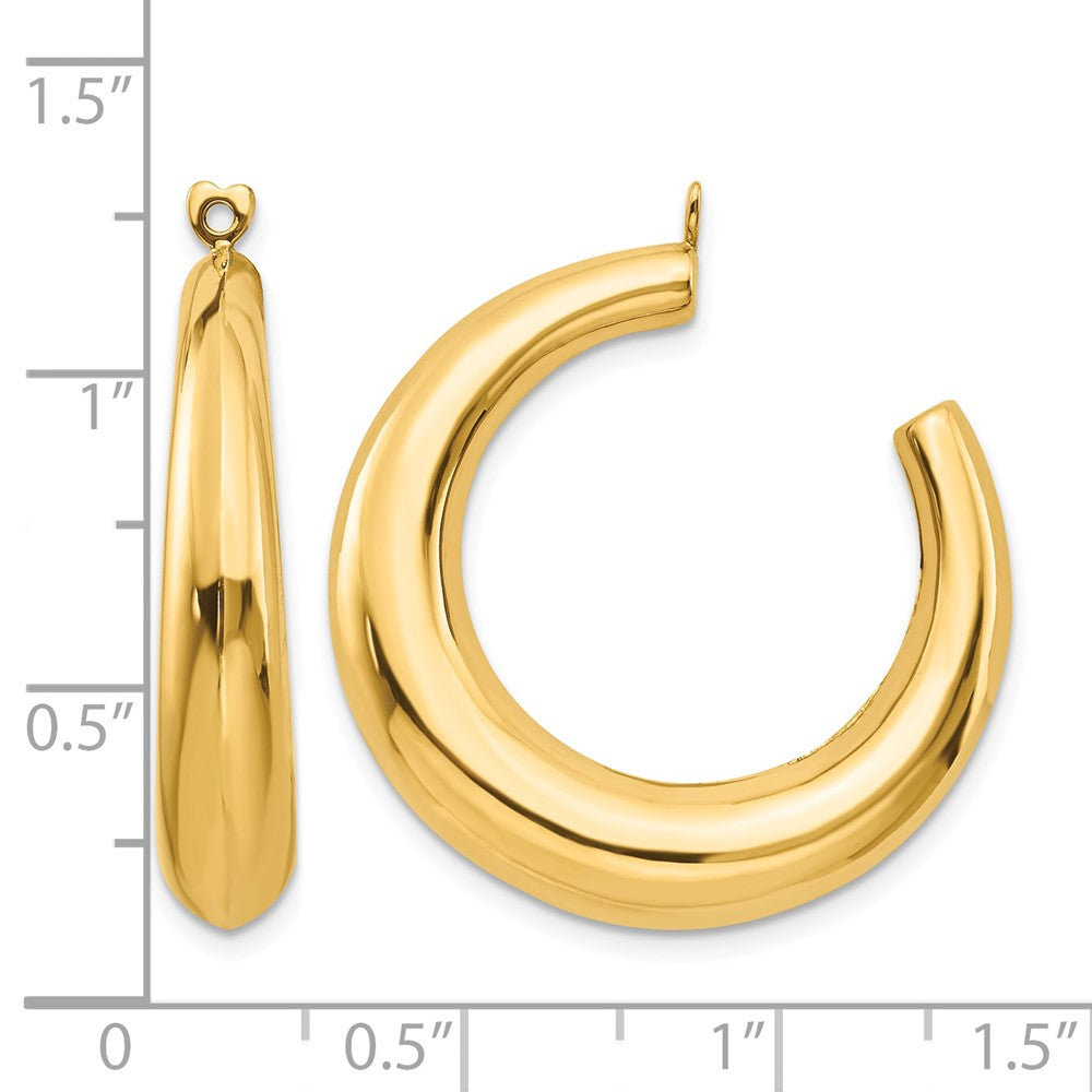 14k Polished Hollow Tapered Hoop Earring Jackets