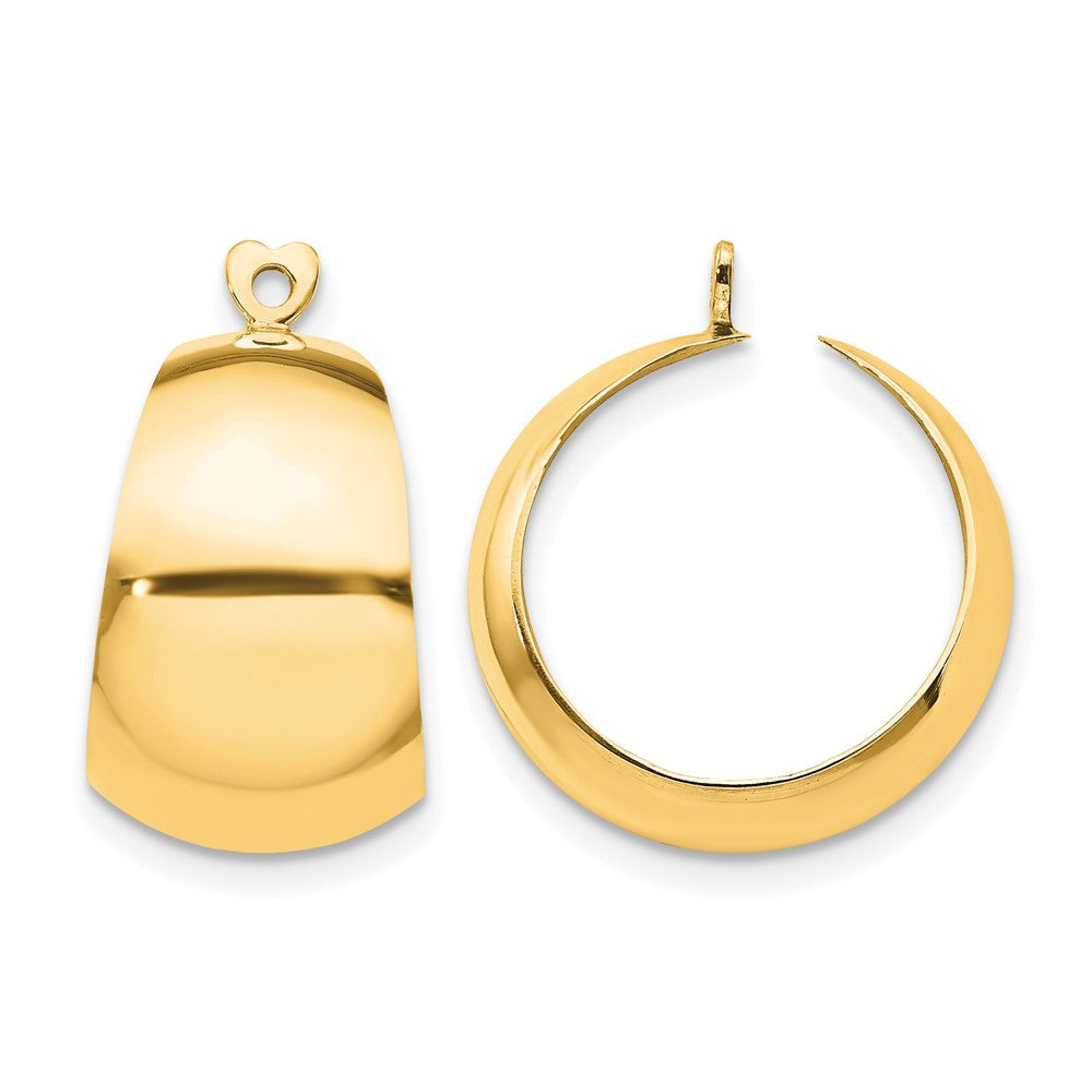 14k Polished Tapered Hoop Earring Jackets