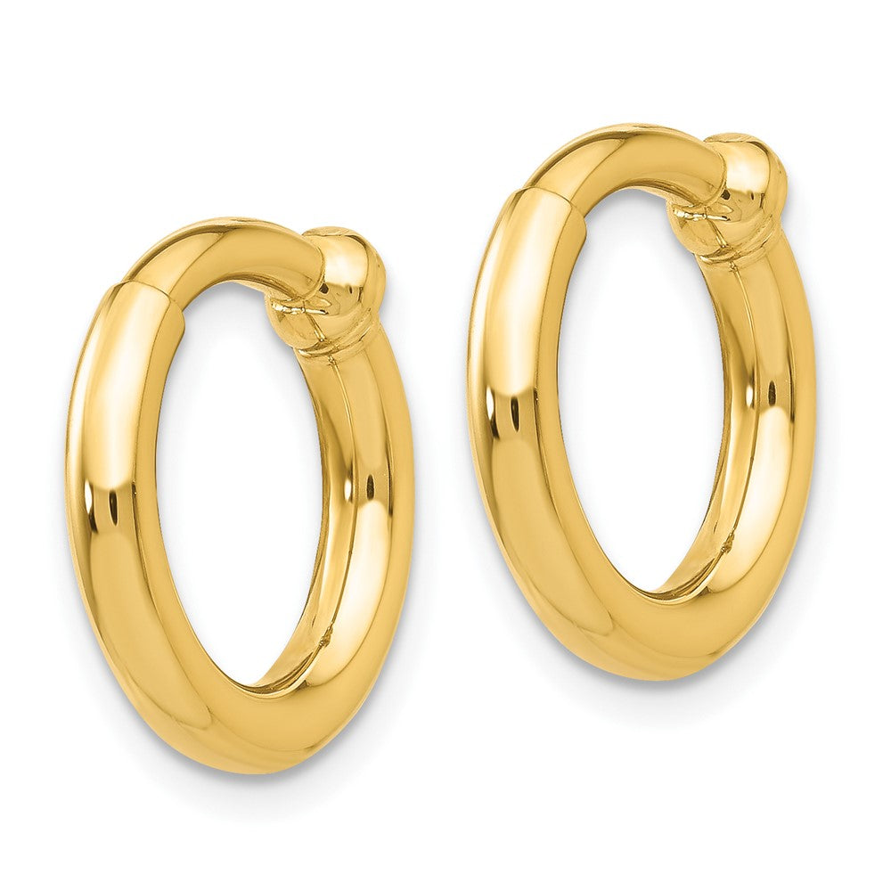 14k 2.5x10mm Polished Tube Hoop Non-pierced Earrings