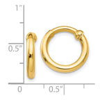 14k 2.5x10mm Polished Tube Hoop Non-pierced Earrings