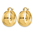 14k 10.5x23mm Polished Tapered Hoop Earrings