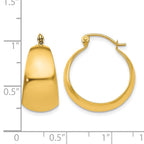 14k 10.5x23mm Polished Tapered Hoop Earrings