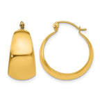 14k 10.5x23mm Polished Tapered Hoop Earrings