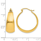 14k 10.5x28mm Polished Tapered Hoop Earrings