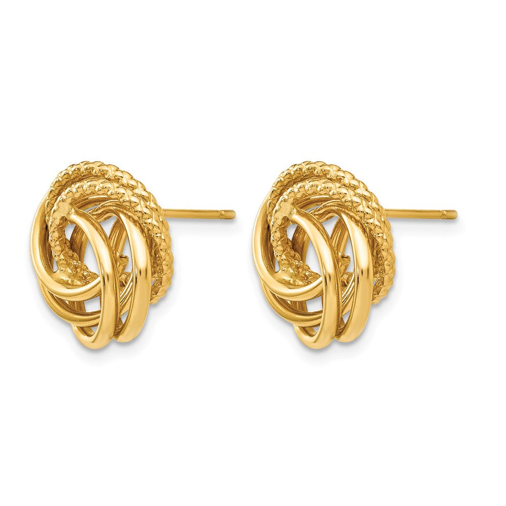14k 13mm Polished Love Knot Post Earrings