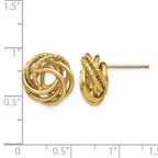 14k 13mm Polished Love Knot Post Earrings