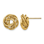 14k 13mm Polished Love Knot Post Earrings