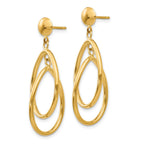 14k Polished Teardrop Dangle Post Earrings