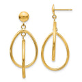14k Polished Teardrop Dangle Post Earrings