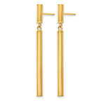 14k Polished Round Tube Dangle Post Earrings