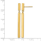 14k Polished Round Tube Dangle Post Earrings