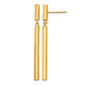 14k Polished Round Tube Dangle Post Earrings