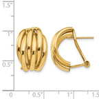 14k Polished Fancy Omega Back Post Earrings