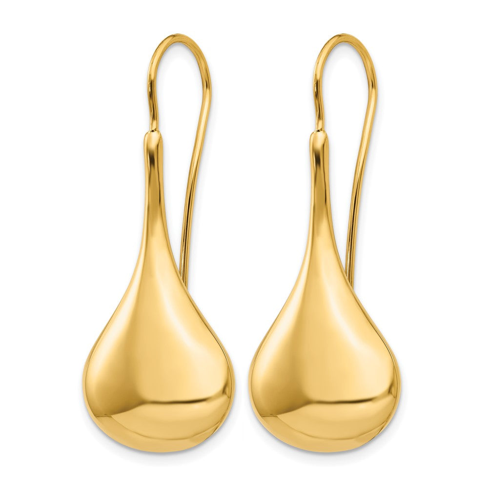 14k Polished Abstract Dangle Wire Earrings