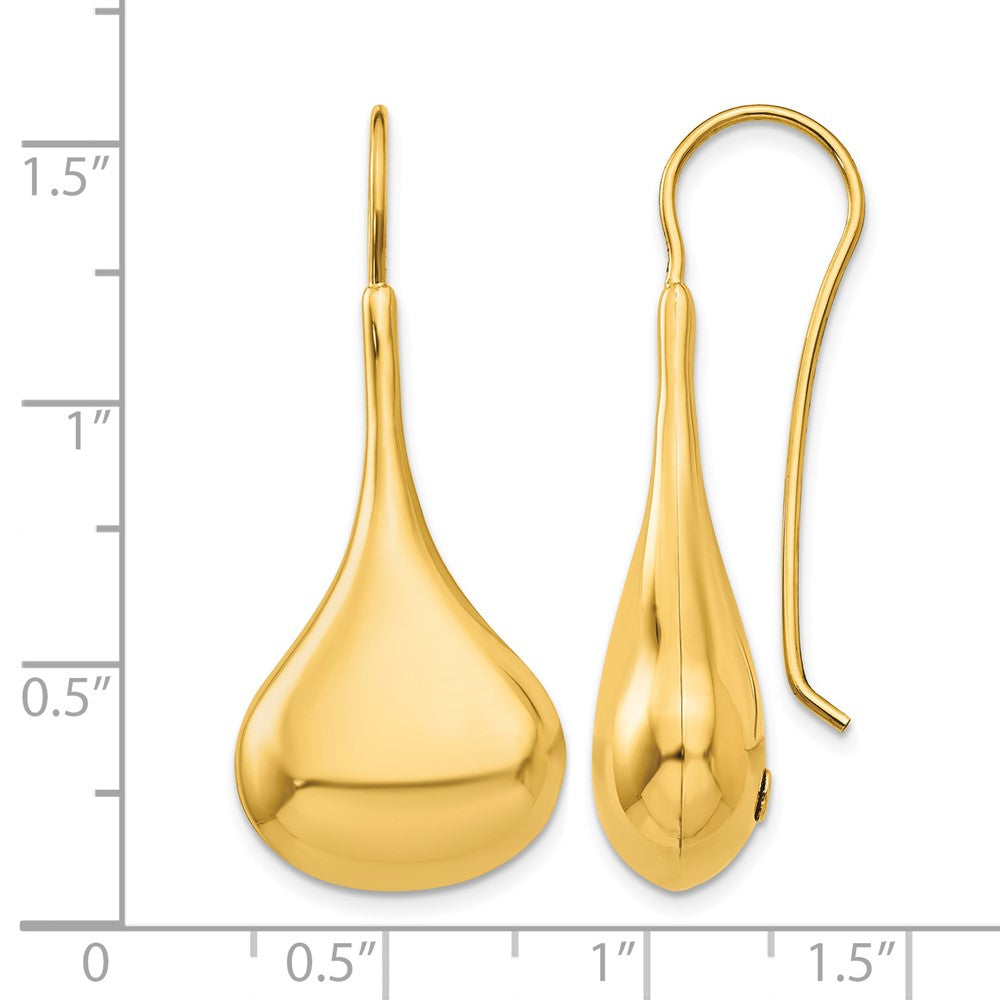 14k Polished Abstract Dangle Wire Earrings