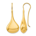14k Polished Abstract Dangle Wire Earrings