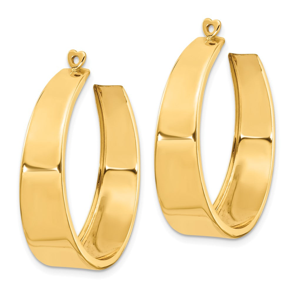 14k Polished Tapered Hoop Earring Jackets