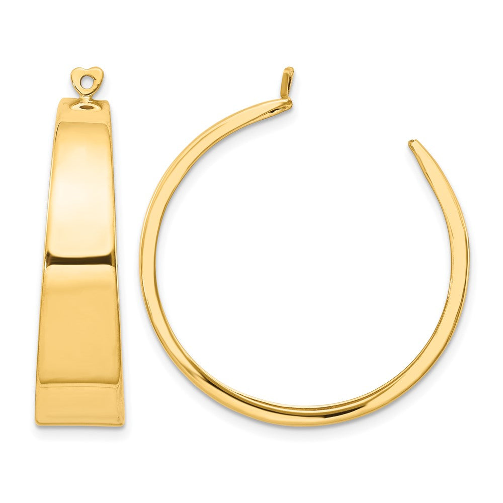 14k Polished Tapered Hoop Earring Jackets
