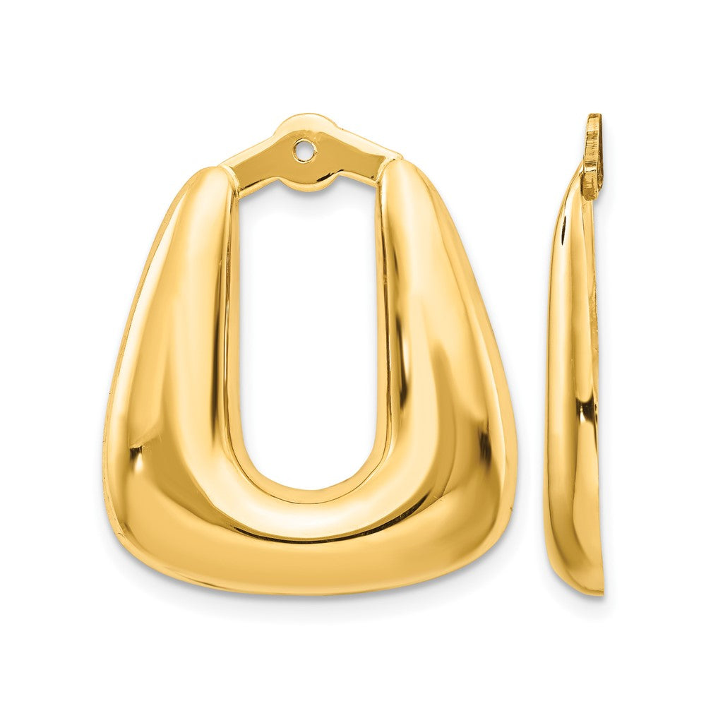 14k Polished Square Hoop Earring Jackets