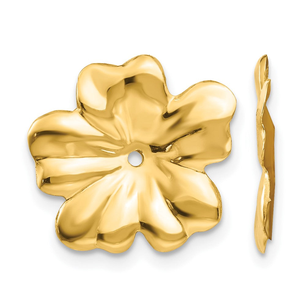 14k Polished Floral Earring Jackets