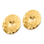14k Polished Hammered Disc Earring Jackets