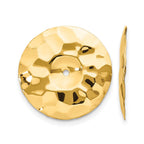 14k Polished Hammered Disc Earring Jackets